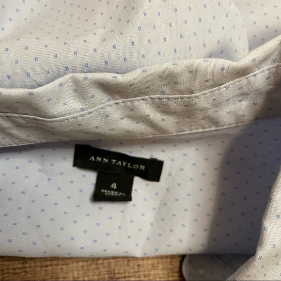 Ann Taylor Polka Dot Button Down Shirt Size 4 - Picture 3 of 4
